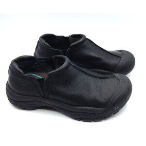 KEEN Slip On Shoes Wn 9 Black Providence Leather Outdoor Preppy Comfort Cushion